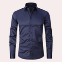 Heren Overhemd met Lange Mouwen - Slim Fit met Knoopsluiting