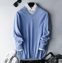 Heren V-hals Trui - Lange Mouw Pullover