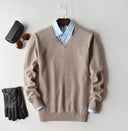 Heren V-hals Trui - Lange Mouw Pullover