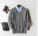 Heren V-hals Trui - Lange Mouw Pullover