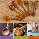 Houten keukengerei set - TerraCraft - 7-delige kookset - Veilig en praktisch