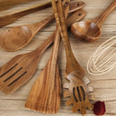 Houten keukengerei set - TerraCraft - 7-delige kookset - Veilig en praktisch