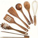 Houten keukengerei set - TerraCraft - 7-delige kookset - Veilig en praktisch