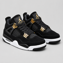 Air Jordan 4 Retro Royalty Black Gold Sneakers