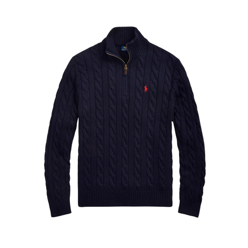 Ralph Lauren Cable-Knit Cotton Quarter-Zip