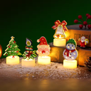 Christmas Table Candle Without Flame - IronGlow - Figure Set - Battery Lighting