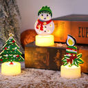 Christmas Table Candle Without Flame - IronGlow - Figure Set - Battery Lighting