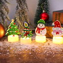 Christmas Table Candle Without Flame - IronGlow - Figure Set - Battery Lighting