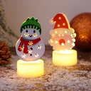 Christmas Table Candle Without Flame - IronGlow - Figure Set - Battery Lighting