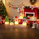 Christmas Table Candle Without Flame - IronGlow - Figure Set - Battery Lighting