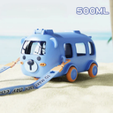 Kids Cartoon Bus Water Bottle with Straw for School and Travel