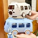 Kinder Cartoon Bus Waterfles met Rietje voor School en Reizen