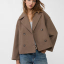 Korte double-breasted jas voor dames | Knoopsluiting
