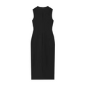 Midi-jurk met knoopdetails voor dames | Ontwerp met hoge taille