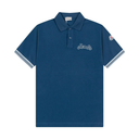 Moncler Heren Blauwe Katoenen Piqué Polo met Gestreepte Afwerking en Geborduurd Logo