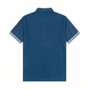 Moncler Heren Blauwe Katoenen Piqué Polo met Gestreepte Afwerking en Geborduurd Logo