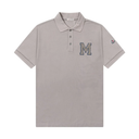 Moncler Mens Gray Cotton Piqué Polo Shirt With Varsity M Logo
