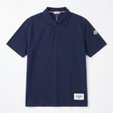 Moncler Mens Navy Cotton Piqué Polo Shirt With Logo Patch
