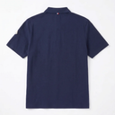 Moncler Mens Navy Cotton Piqué Polo Shirt With Logo Patch