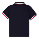 Moncler Men's Navy Cotton Polo Shirt With Tricolour Details