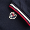Moncler Men's Navy Cotton Polo Shirt With Tricolour Details