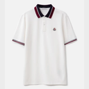 Moncler Heren Optical White Polo met Korte Mouwen, Contrasterende Afwerking en Logopatch