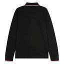 Moncler Men's Polo with Long Sleeves, Contrasting Finish and Logo Patch