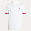 Moncler Heren Wit Piqué Poloshirt
