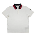 Moncler Men White Cotton Polo with Short Sleeves and Contrasting Collar
