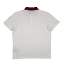 Moncler Men White Cotton Polo with Short Sleeves and Contrasting Collar