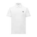 Moncler Heren Witte Katoenen Polo met Korte Mouwen en Logo Patch