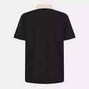 Moncler Mens Black Cotton Piqué Polo Shirt With Contrasting Collar