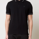 Moncler Mens Black Cotton Polo Shirt