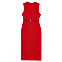 Mouwloze midi jurk met riem voor dames