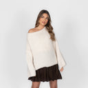 Off-Shoulder Gebreide Trui voor Dames | Losse Pasvorm