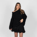 Off-Shoulder Gebreide Trui voor Dames | Losse Pasvorm