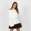 Off-Shoulder Gebreide Trui voor Dames | Losse Pasvorm