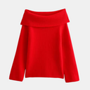 Off Shoulder Gebreide Trui voor Dames | Lange Mouwen
