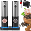 Rechargeable Electric Salt and Pepper Grinder Set with Automatic Design
