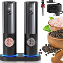 Rechargeable Electric Salt and Pepper Grinder Set with Automatic Design