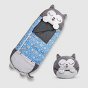 Foldable Kids Sleeping Bag with Animal Design & Toddler Sleeping Pad for Travel