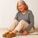 Pantoffels voor Ouderen | Fleece V-Hals Non-Slip Zool