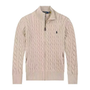 Polo Ralph Lauren Cable Sweater with Full Zipper and High Collar