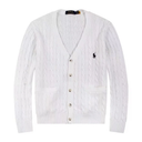 Polo Ralph Lauren V-neck cardigan in cotton with cable knit pattern