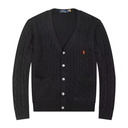 Polo Ralph Lauren V-neck cardigan in cotton with cable knit pattern