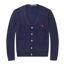 Polo Ralph Lauren V-neck cardigan in cotton with cable knit pattern