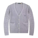 Polo Ralph Lauren V-neck cardigan in cotton with cable knit pattern
