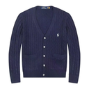 Polo Ralph Lauren V-neck cardigan in cotton with cable knit pattern