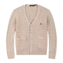 Polo Ralph Lauren V-neck cardigan in cotton with cable knit pattern