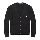 Polo Ralph Lauren V-neck cardigan in cotton with cable knit pattern